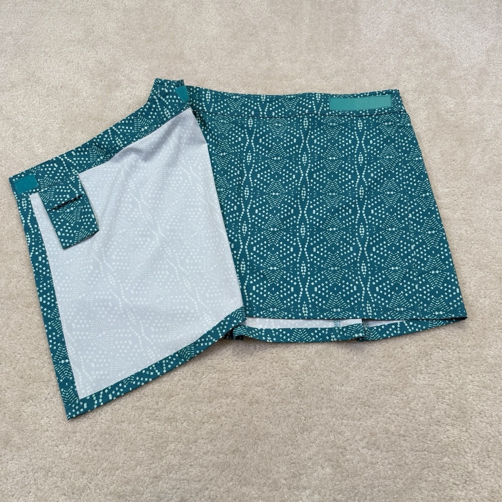 RipSkirt Hawaii Skirt Womens L Teal Batik Print Wrap Length 1 - Picture 5 of 6